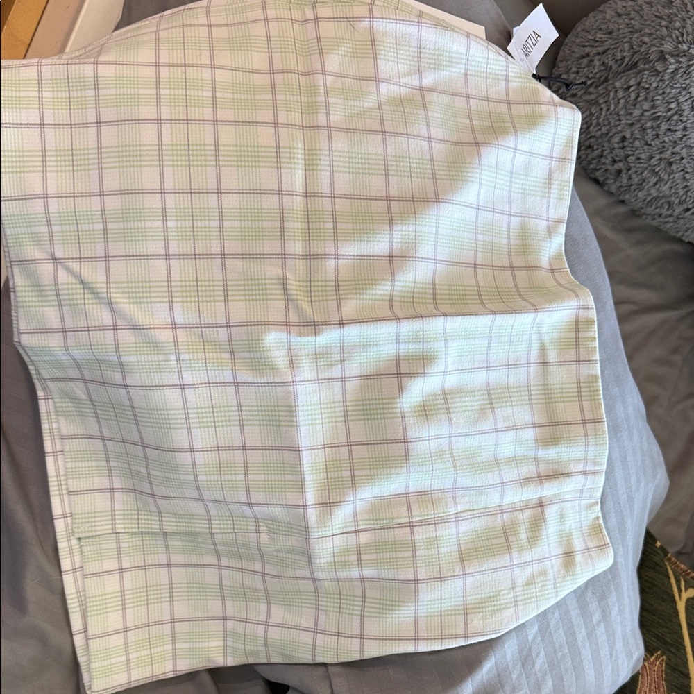 Aritzia Pastel Plaid Skirt in Green and Purple
